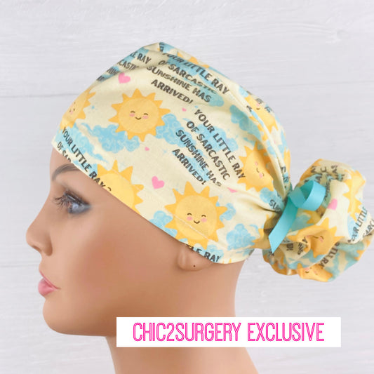 Sarcastic Sunshine Ponytail Scrub Hat