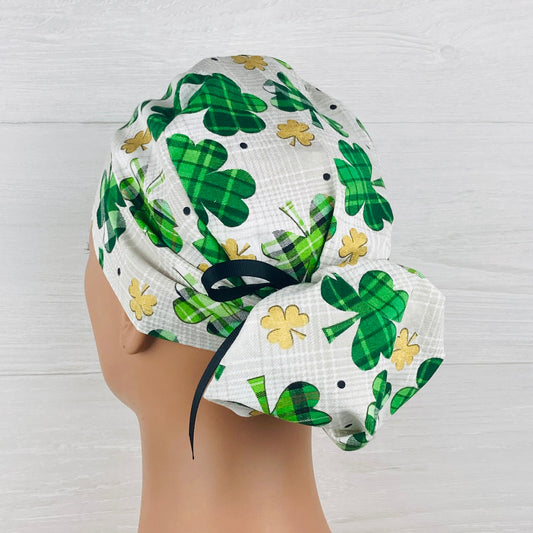 Shamrocks and Dots Ponytail Hat