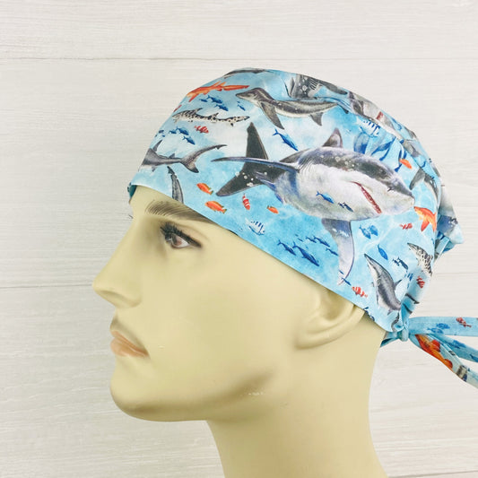 Sharks Men's Scrub Hat