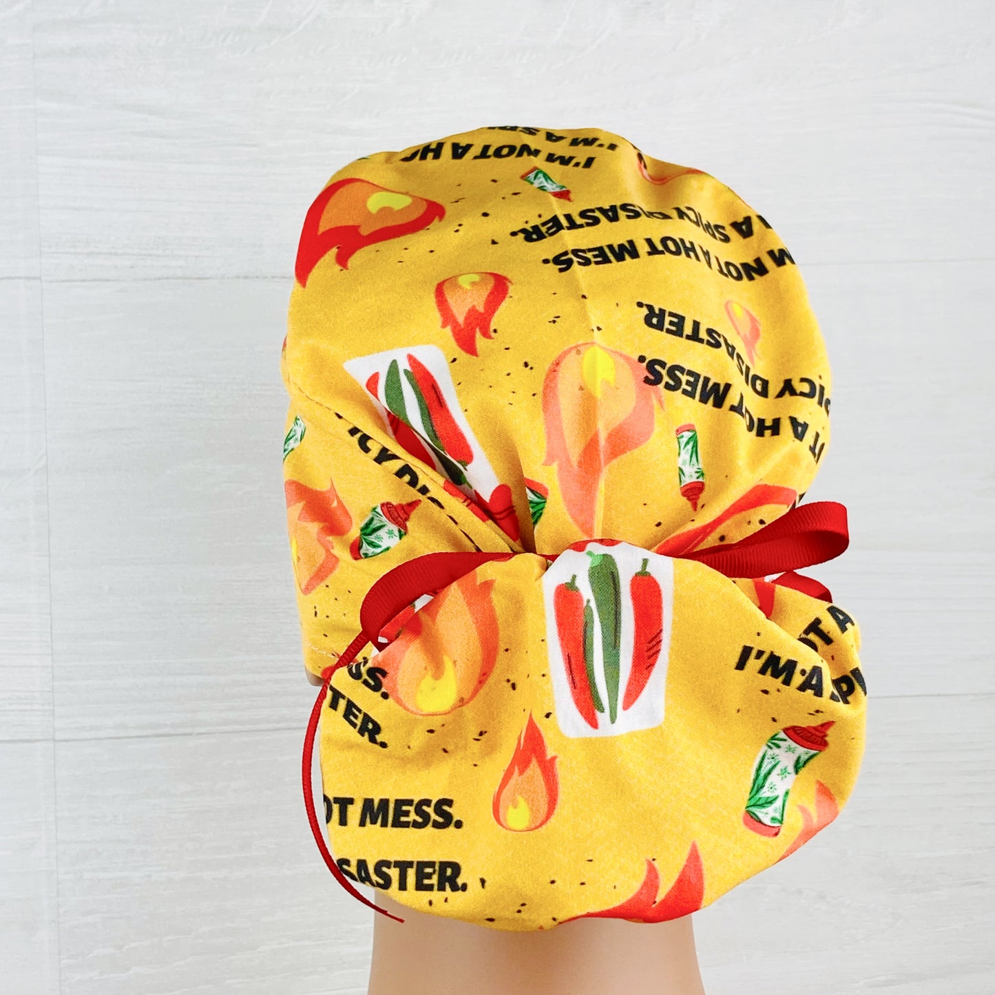 I'm Not a Hot Mess, I'm a Spicy Disaster Ponytail Scrub Hat