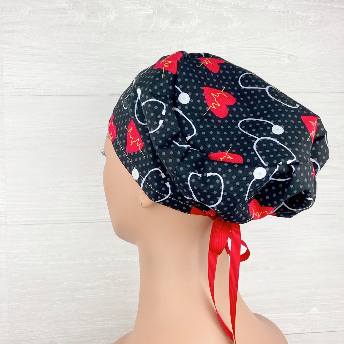 Hearts and Stethoscopes Women's Tieback Hat