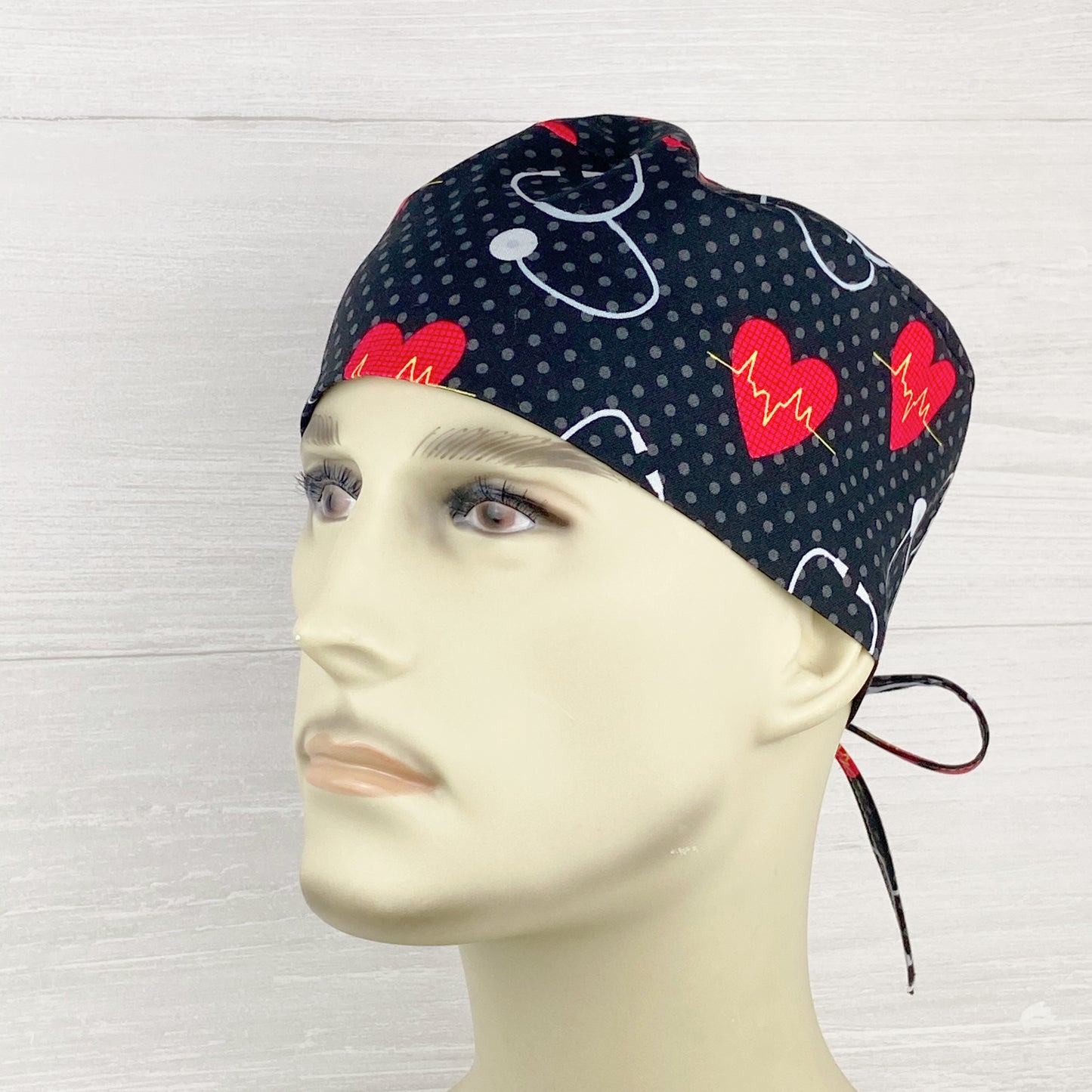 Hearts and Stethoscopes Men's Scrub Hat