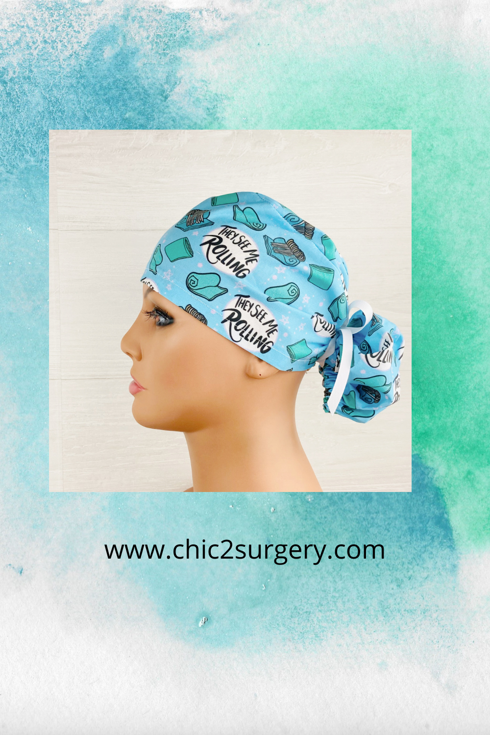 They See Me Rolling Ponytail Scrub Hat