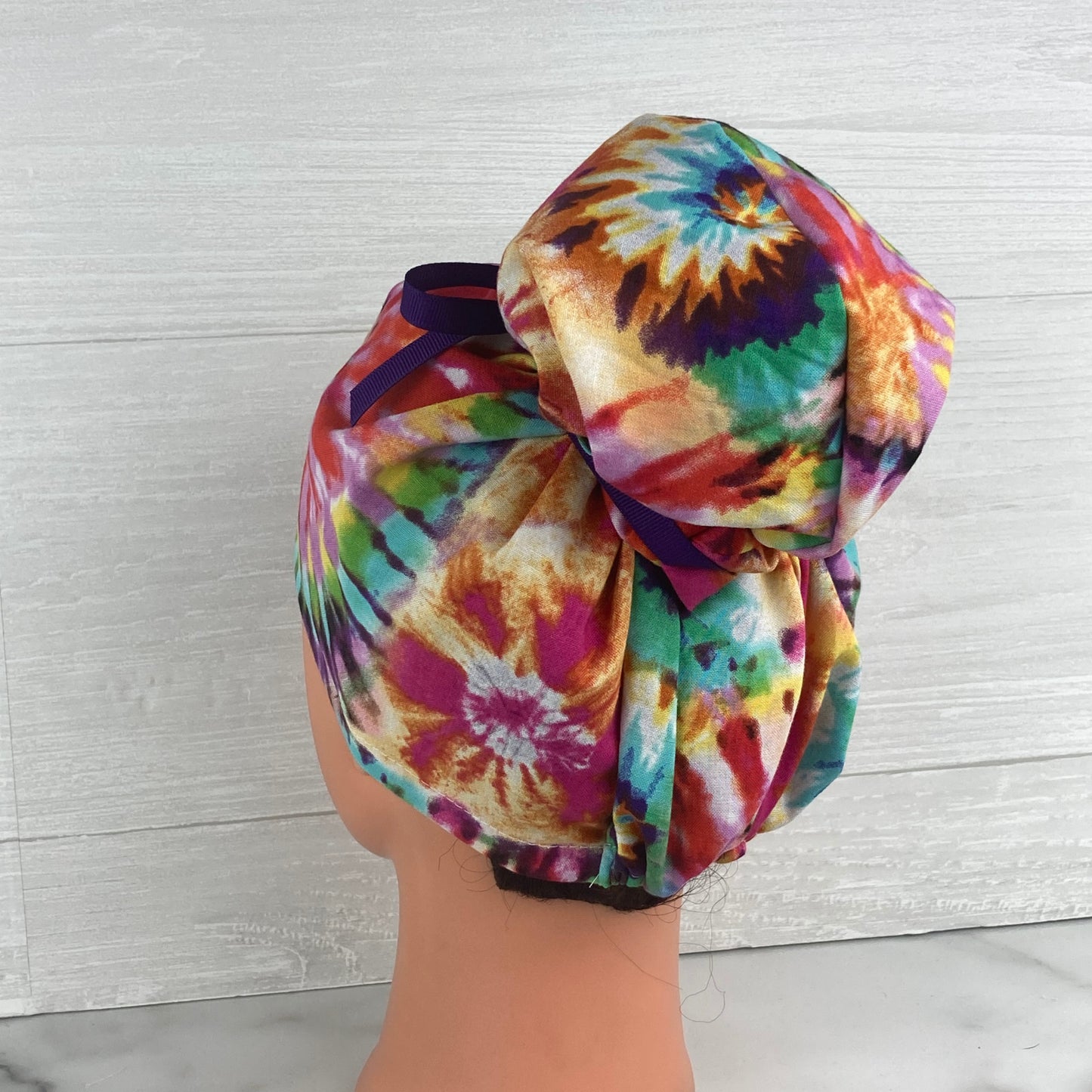 Tie Dye Updo Scrub Cap