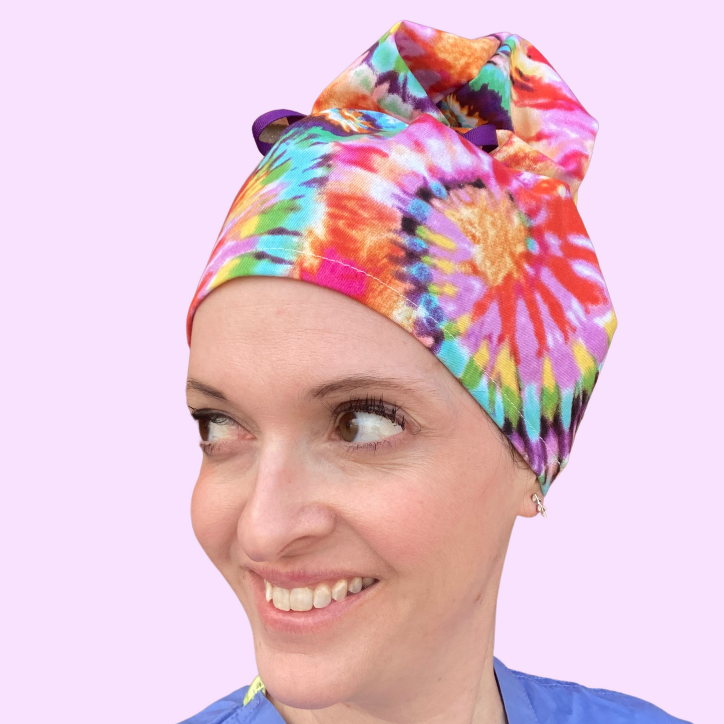 Tie Dye Updo Scrub Cap