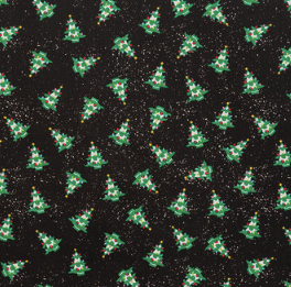 Christmas Trees on Black Women's Tieback Hat