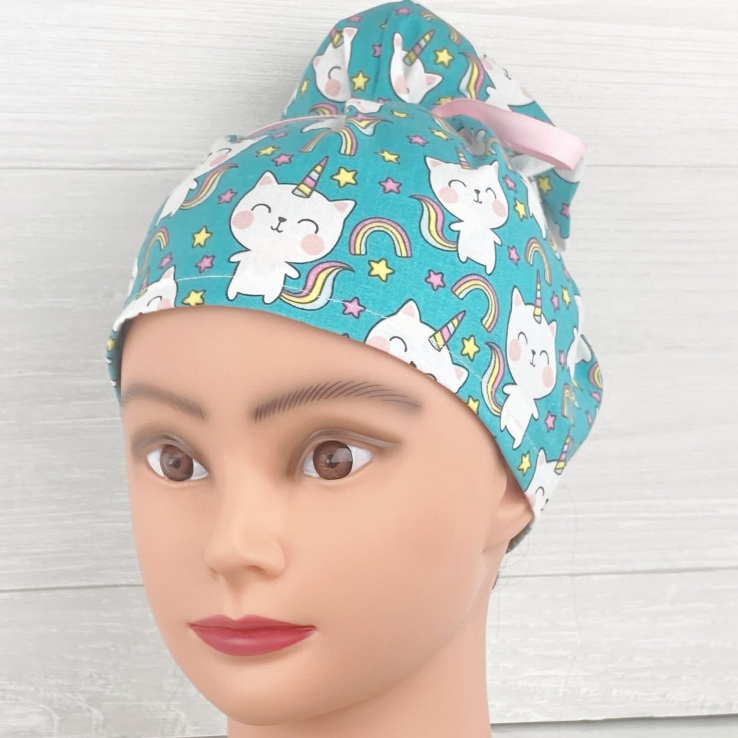 Unicorn Kitty Updo Scrub Cap