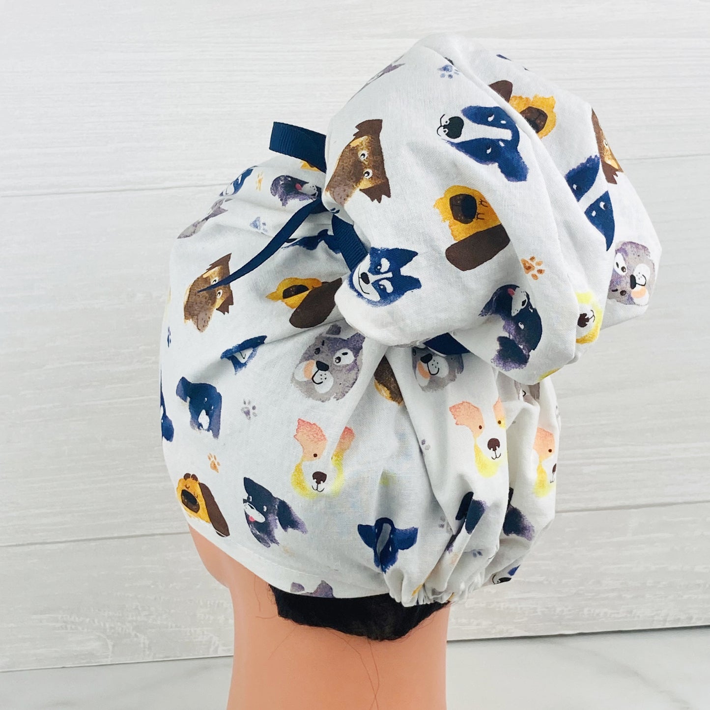 Watercolor Dogs Updo Scrub Cap