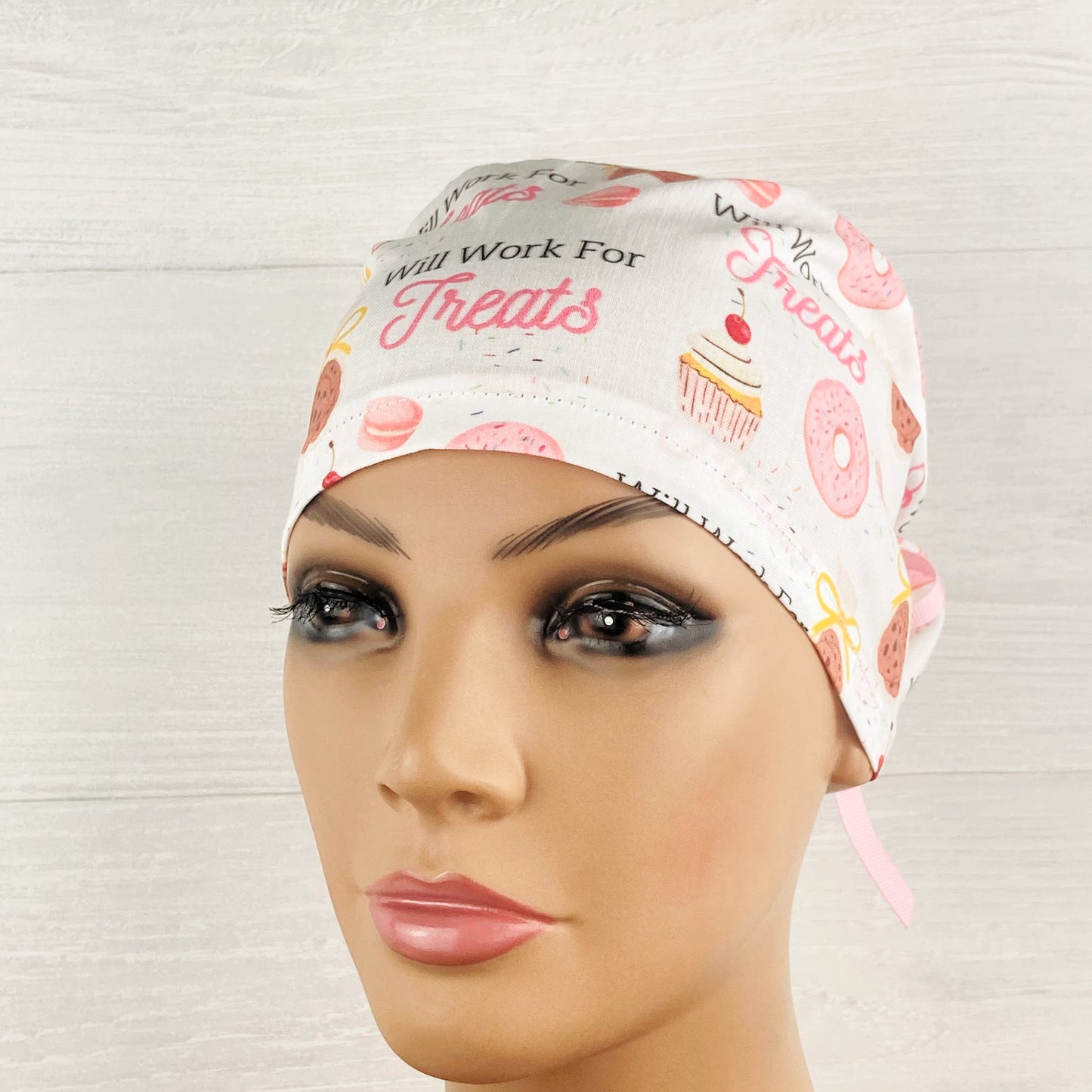 Will Work for Treats Ponytail Scrub Hat