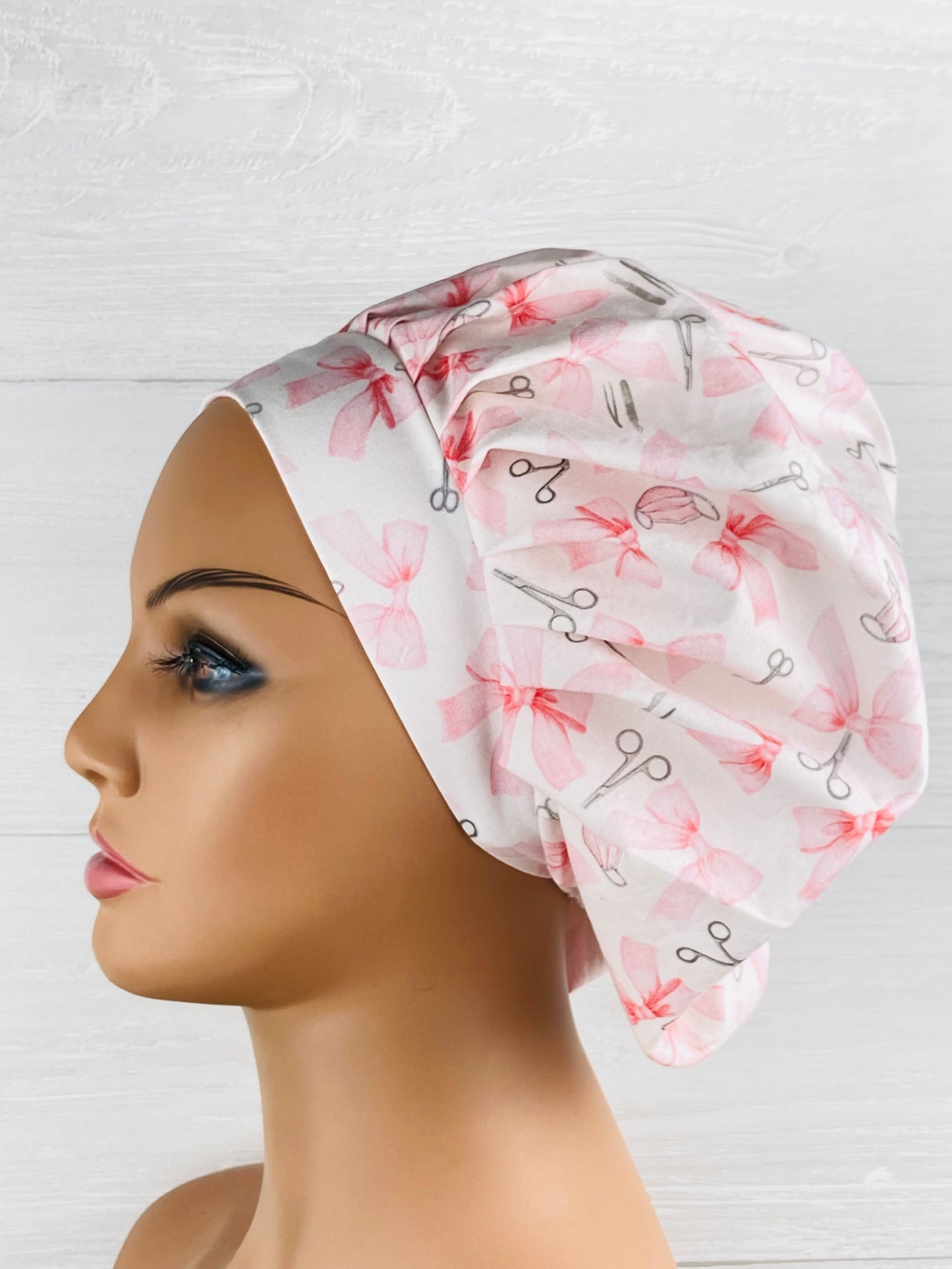 Pink Bow Instruments Bouffant Scrub Cap