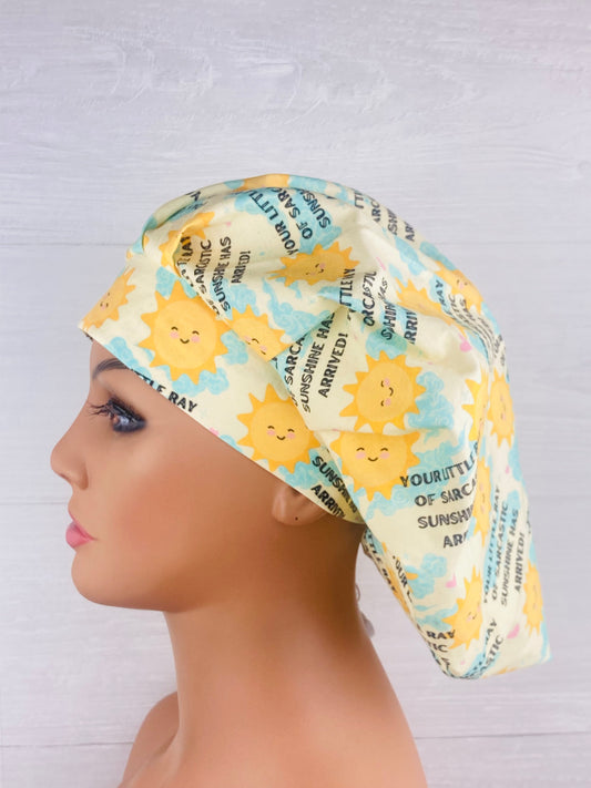 Sarcastic Sunshine Bouffant Scrub Cap funny sarcastic handmade scrub cap