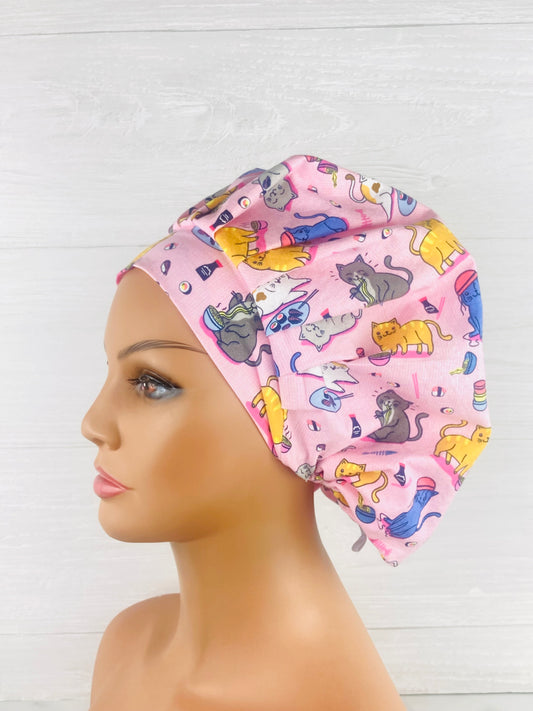 Sushi Cats Bouffant Scrub Cap