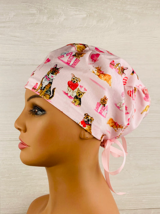 Valentine's Pups Women's Tieback Hat