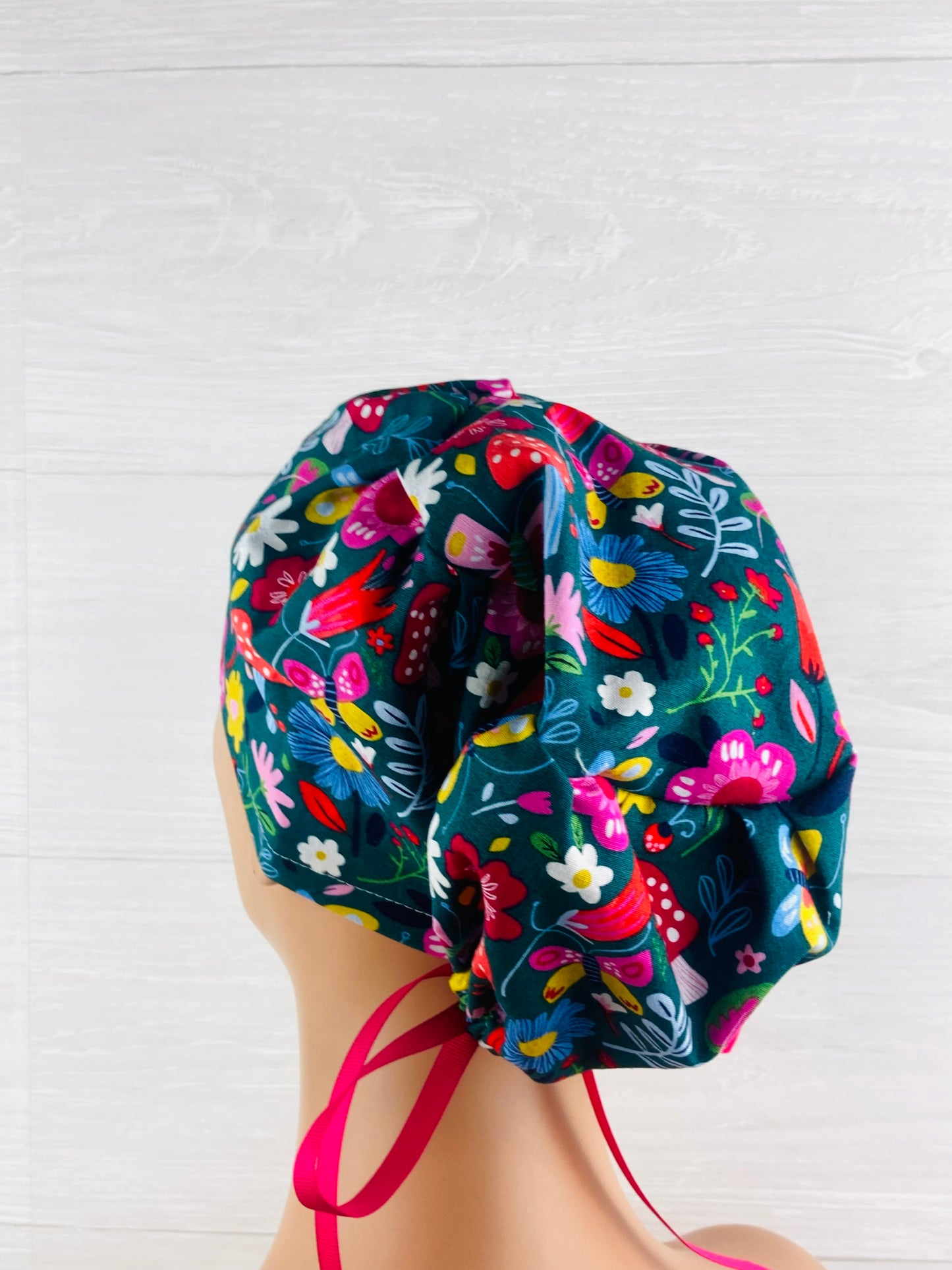 Mushroom Floral Women's Tieback Hat