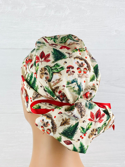 Christmas Hedgehogs Ponytail Hat