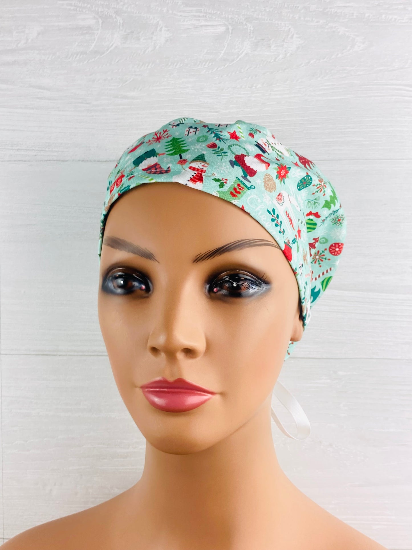 Christmas Icons on Mint Women's Tieback Hat