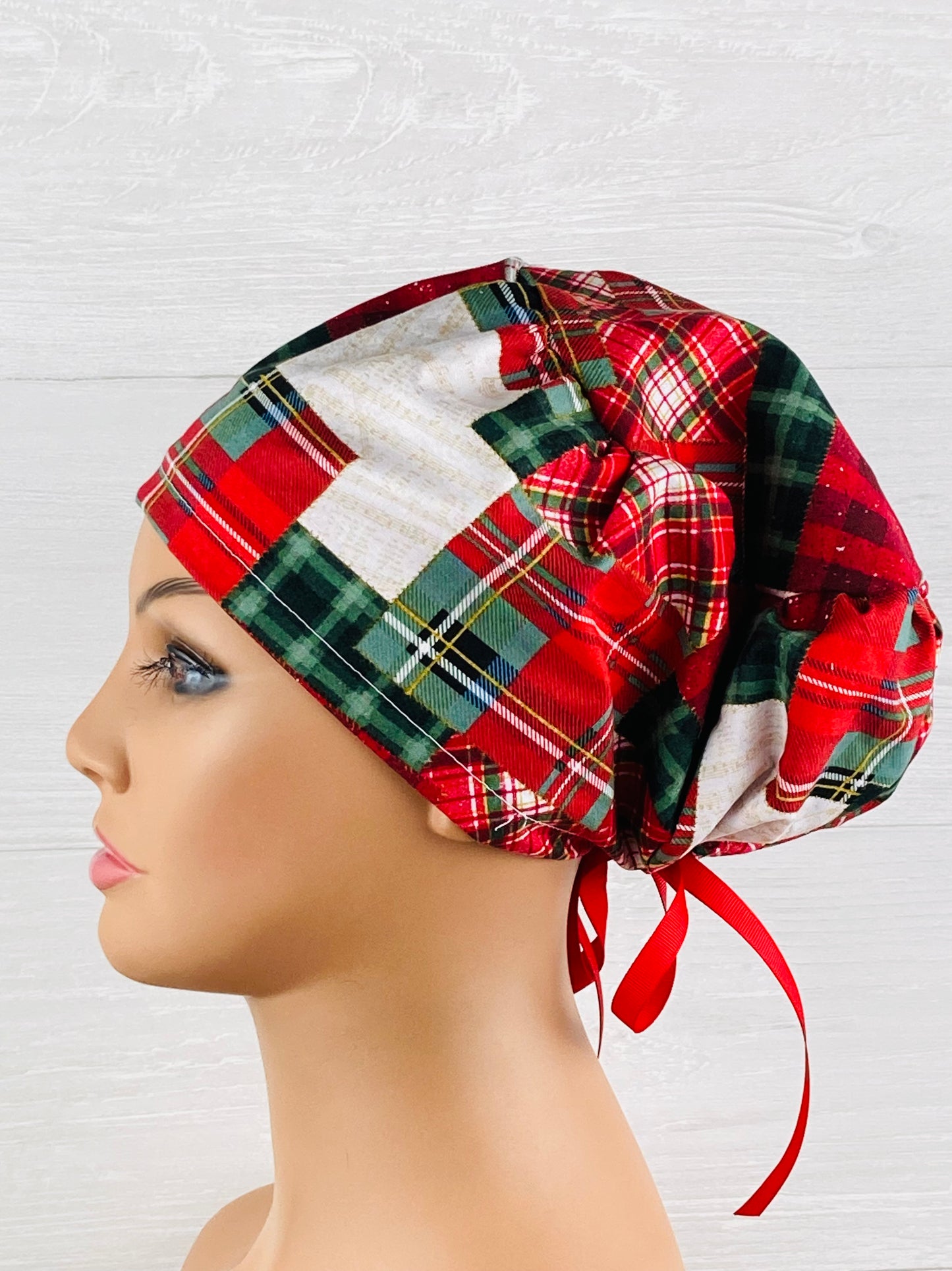 Christmas Patchwork Women's Tieback Hat