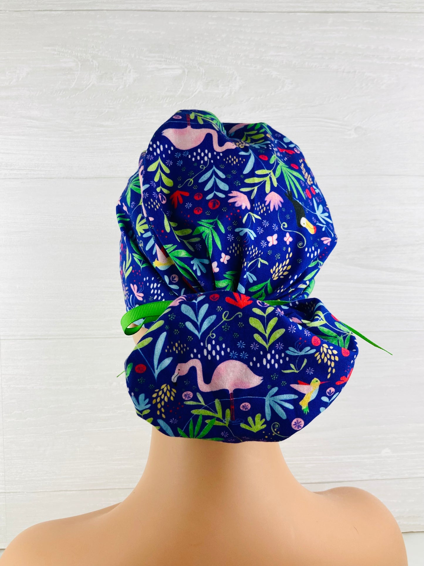 Tropical Birds Ponytail Hat