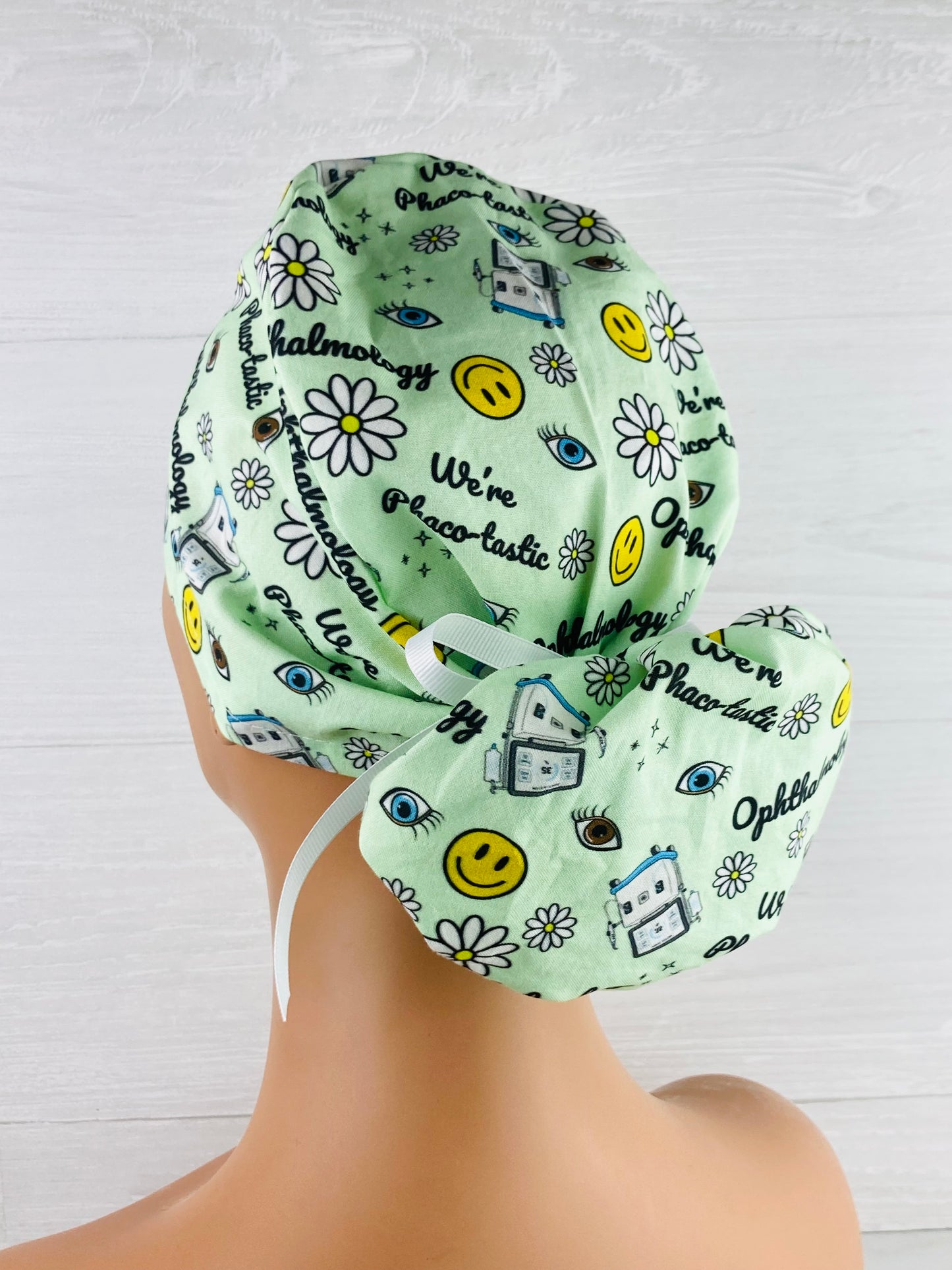 We're Phaco-tastic Ponytail Hat - Ophthalmology Scrub Hat