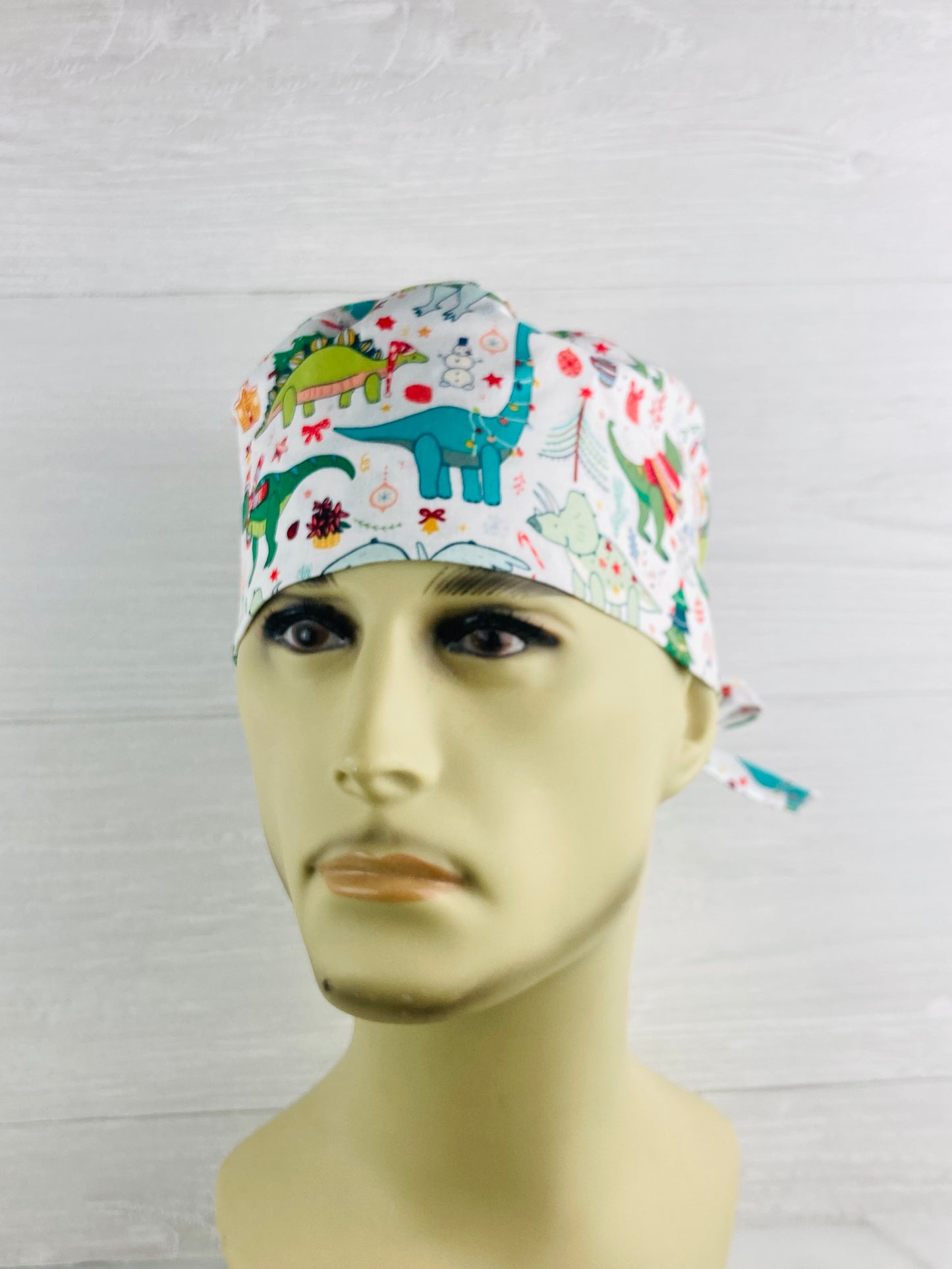 Christmas Dinos Men's Scrub Hat