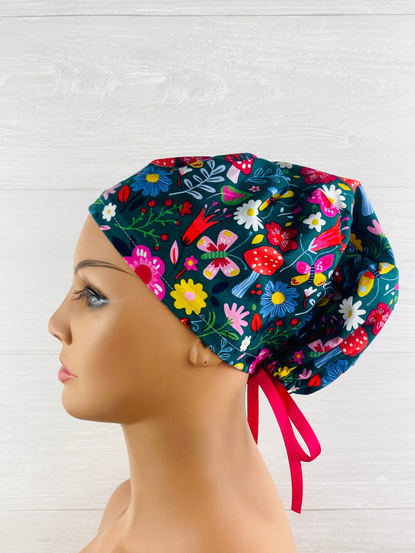 Mushroom Floral Women's Tieback Hat