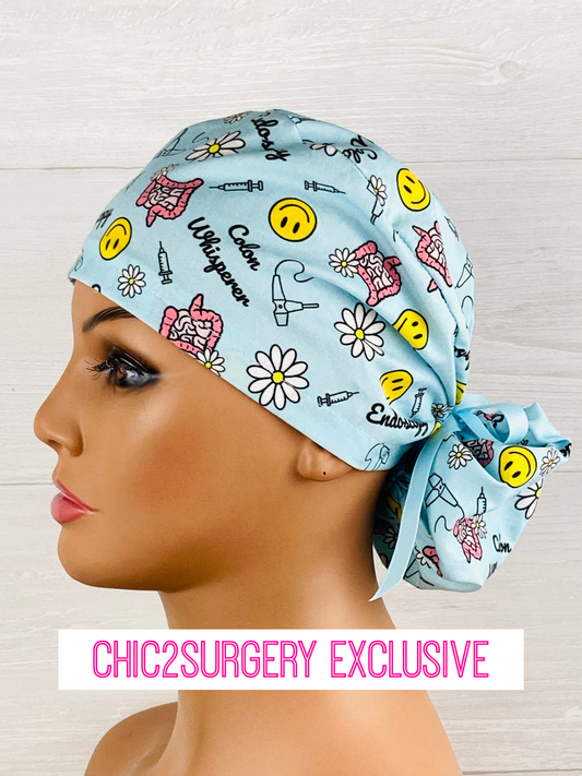 Colon Whisperer Endoscopy Ponytail Scrub Cap