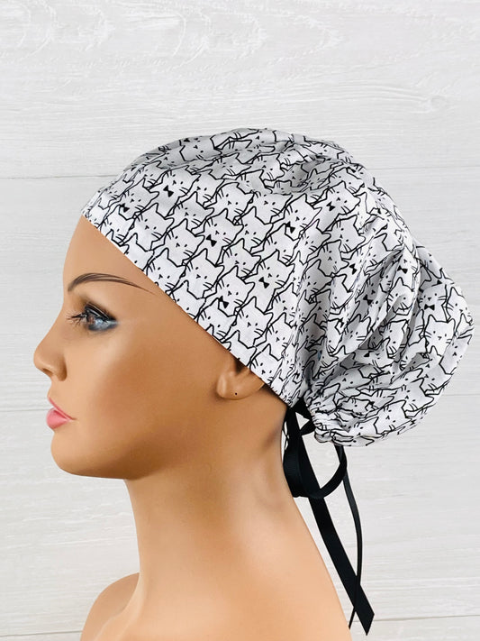 Cats on White Women's Tieback Hat