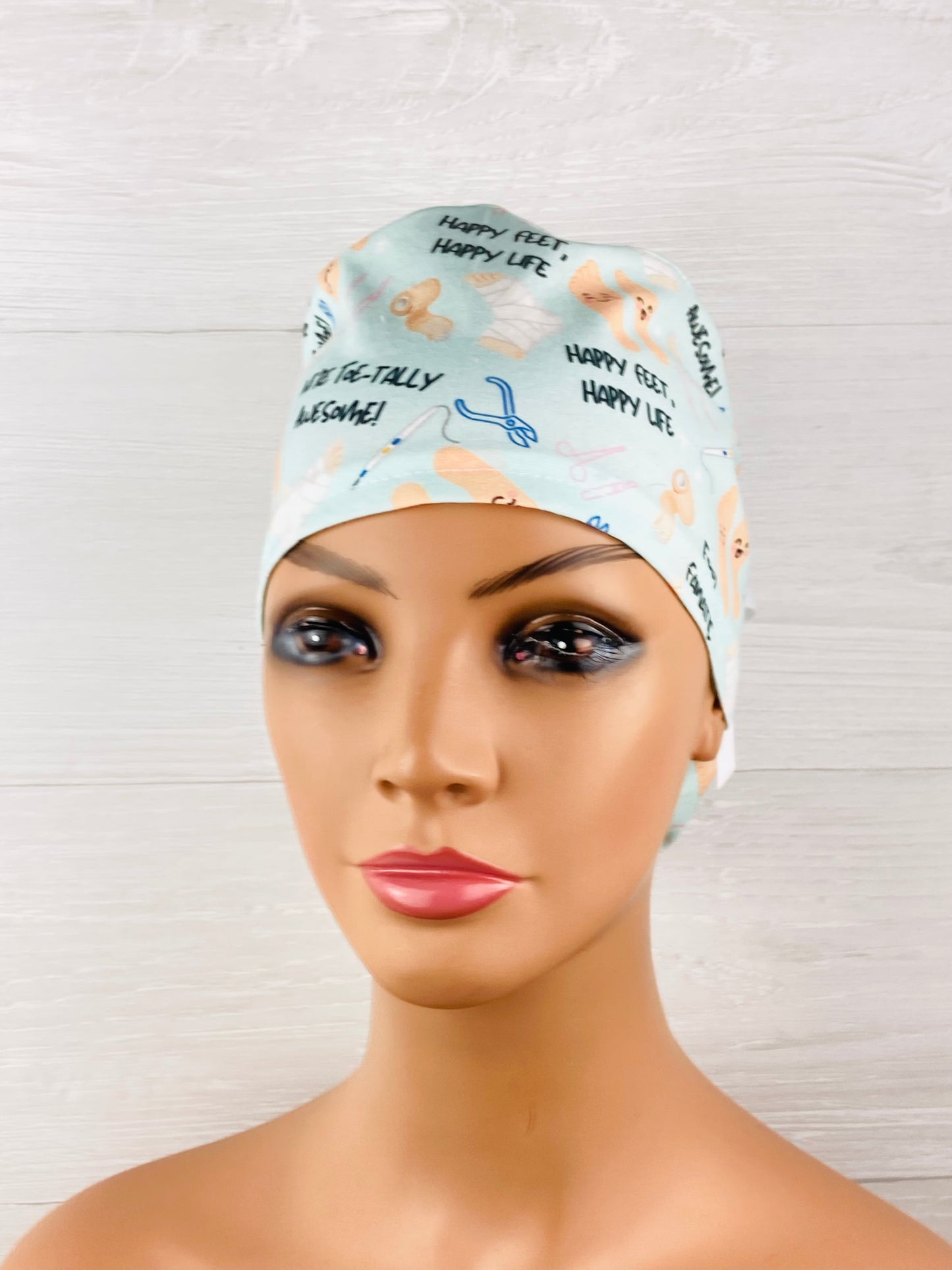 Foot Fanantic Podiatry Ponytail Scrub Cap