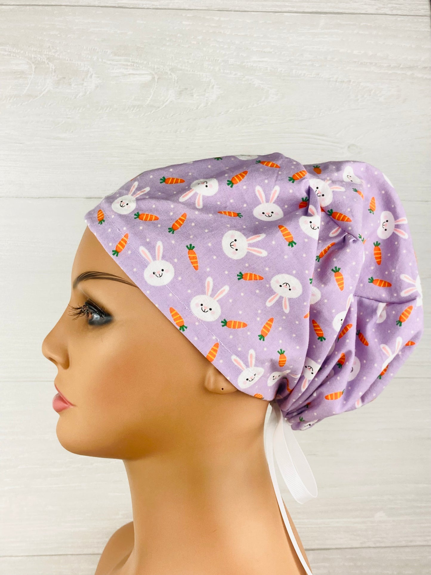 Easter Bunnies and Carrots Women's Tieback Hat