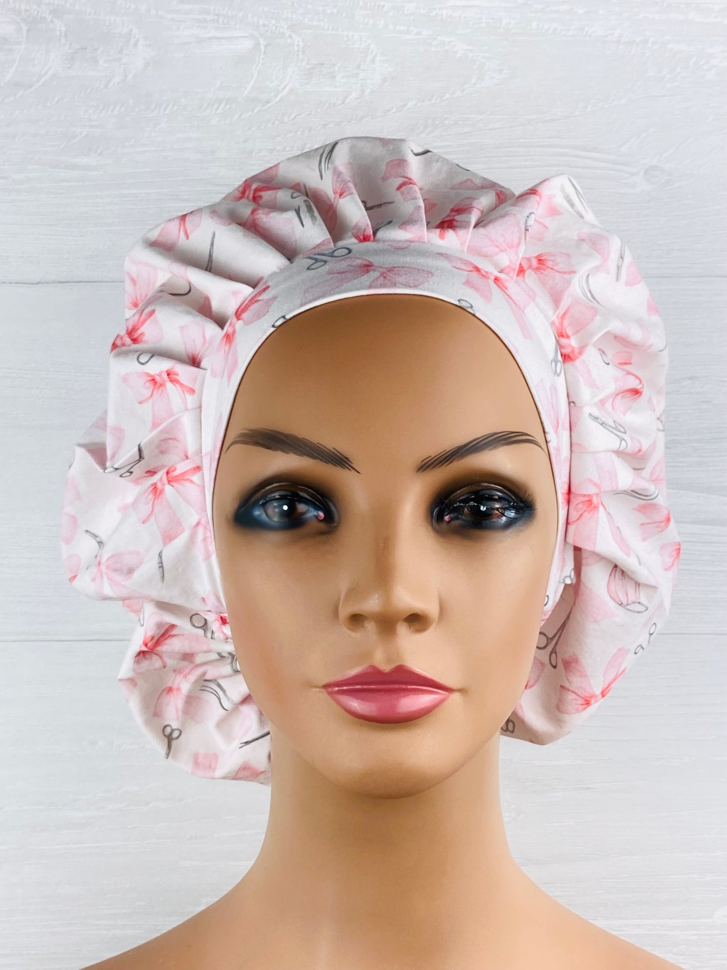 Pink Bow Instruments Bouffant Scrub Cap