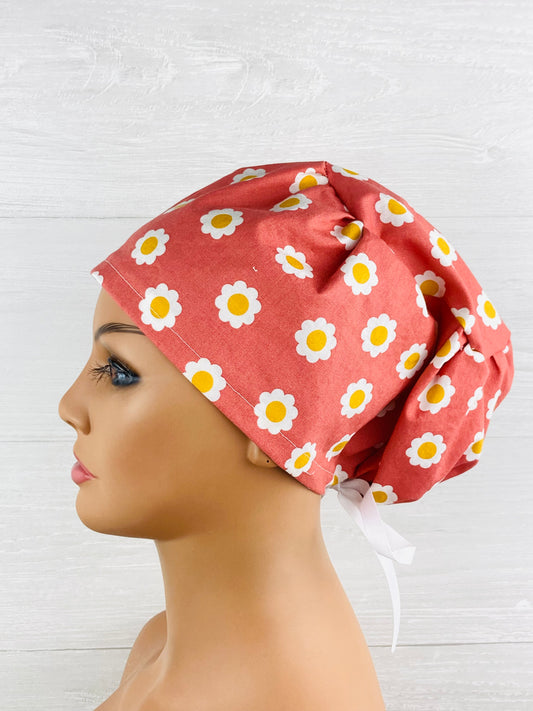 Coral Floral Women's Tieback Hat