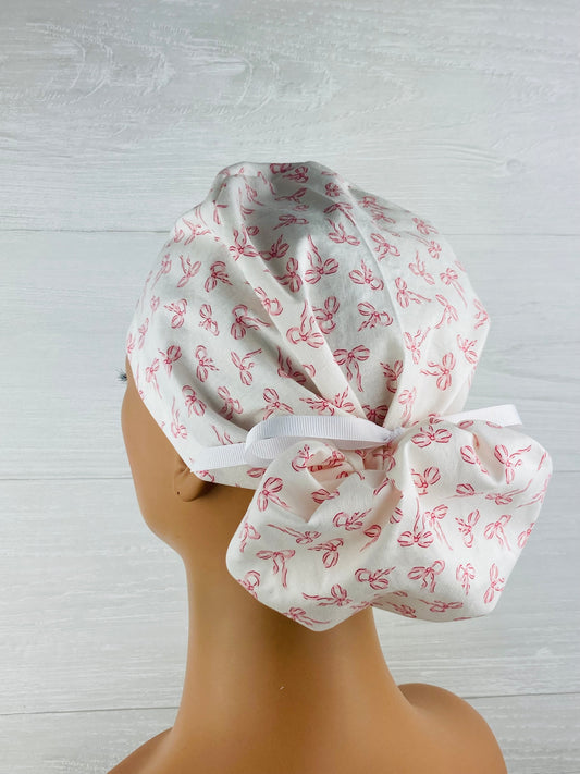 Tiny Pink Bows Ponytail Hat