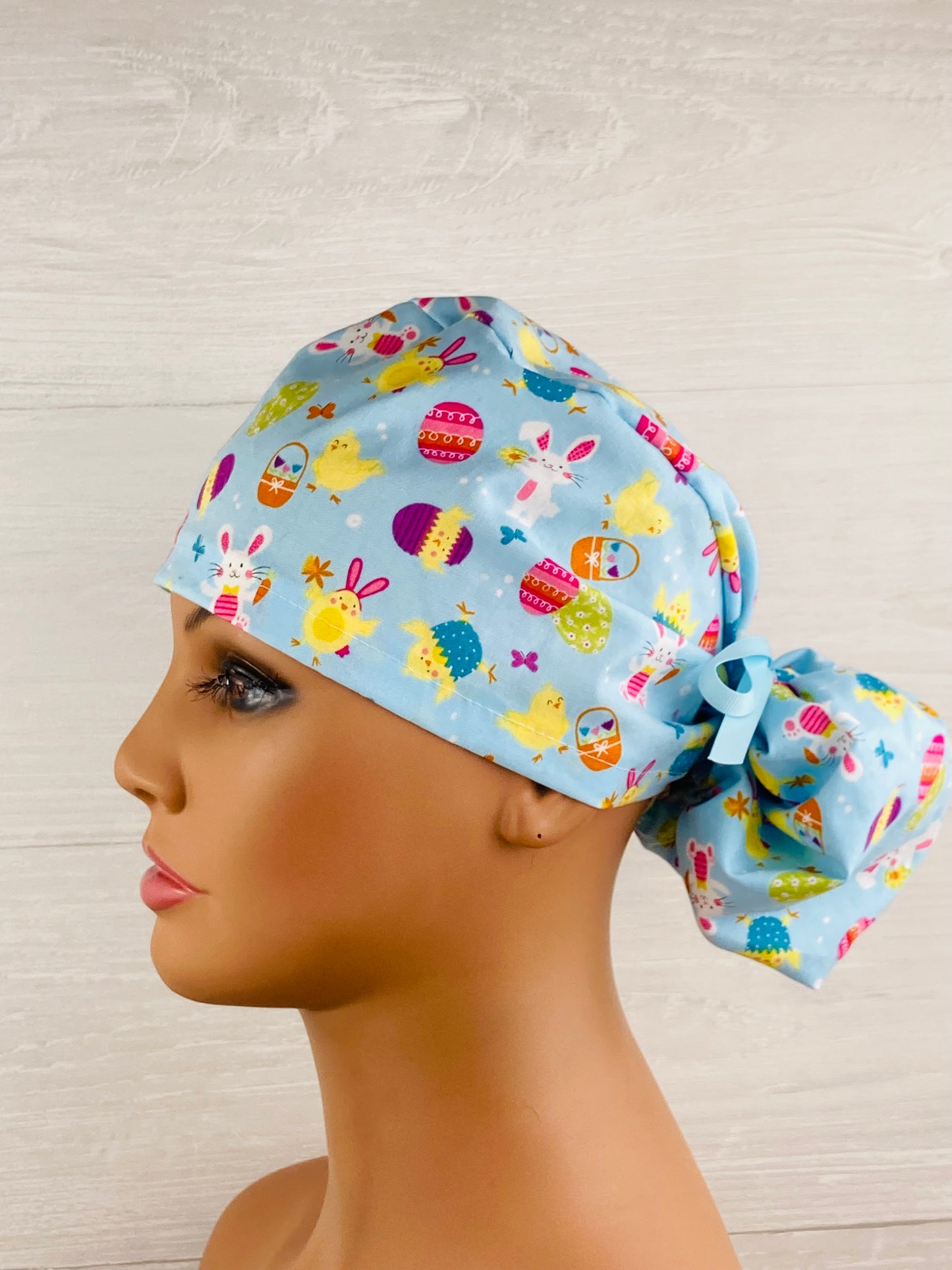 Tossed Easter Critters Ponytail Hat