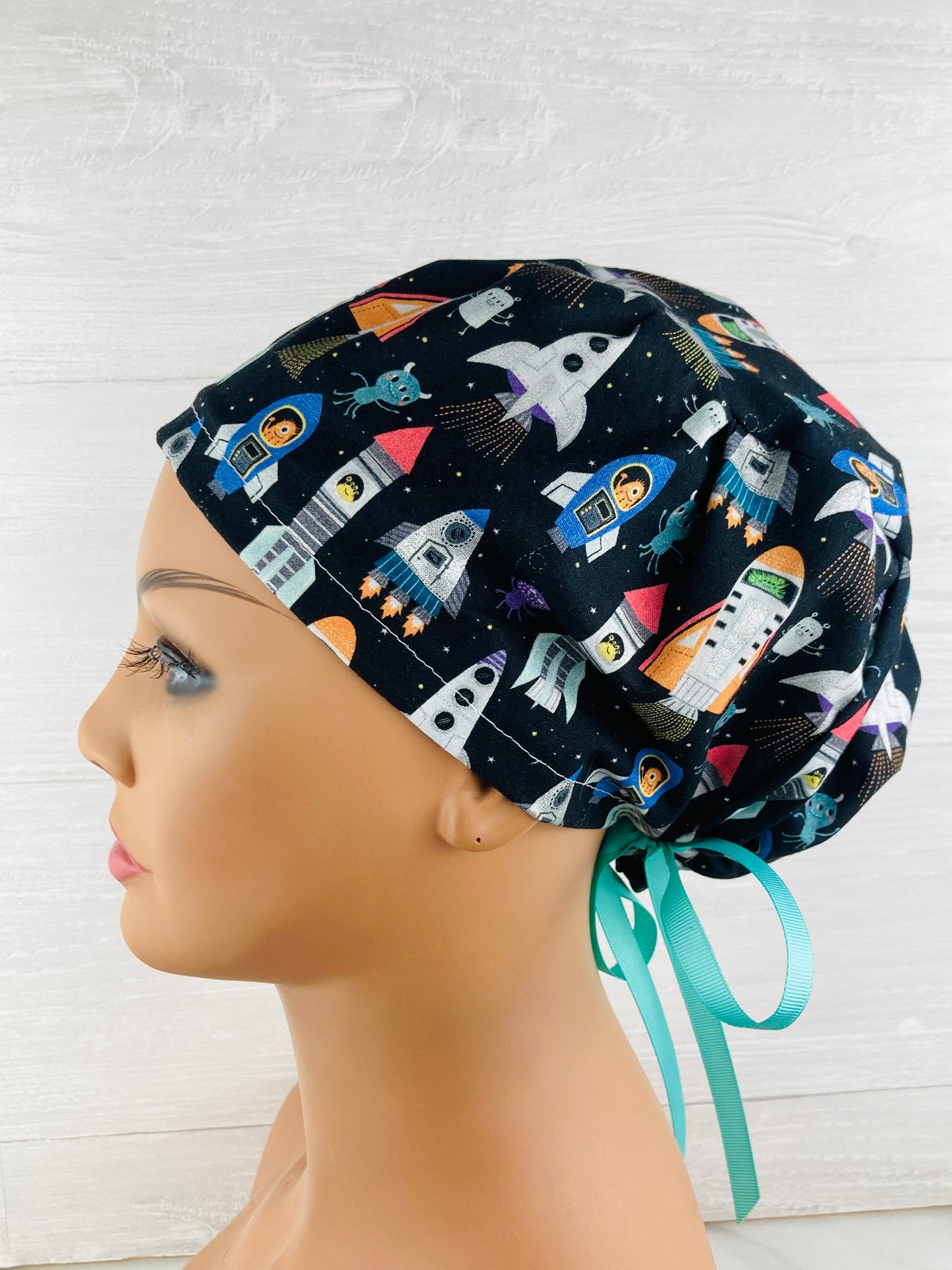 Aliens and Rockets Womens Tieback Hat