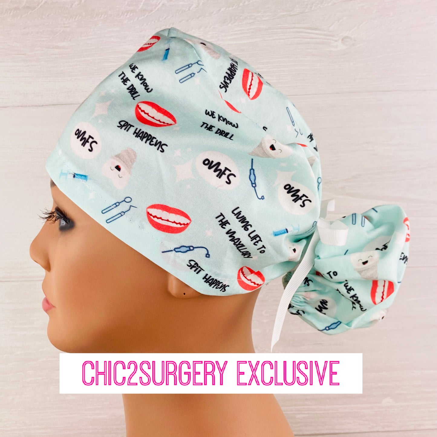 OMFS Oral Surgery Ponytail Scrub Cap