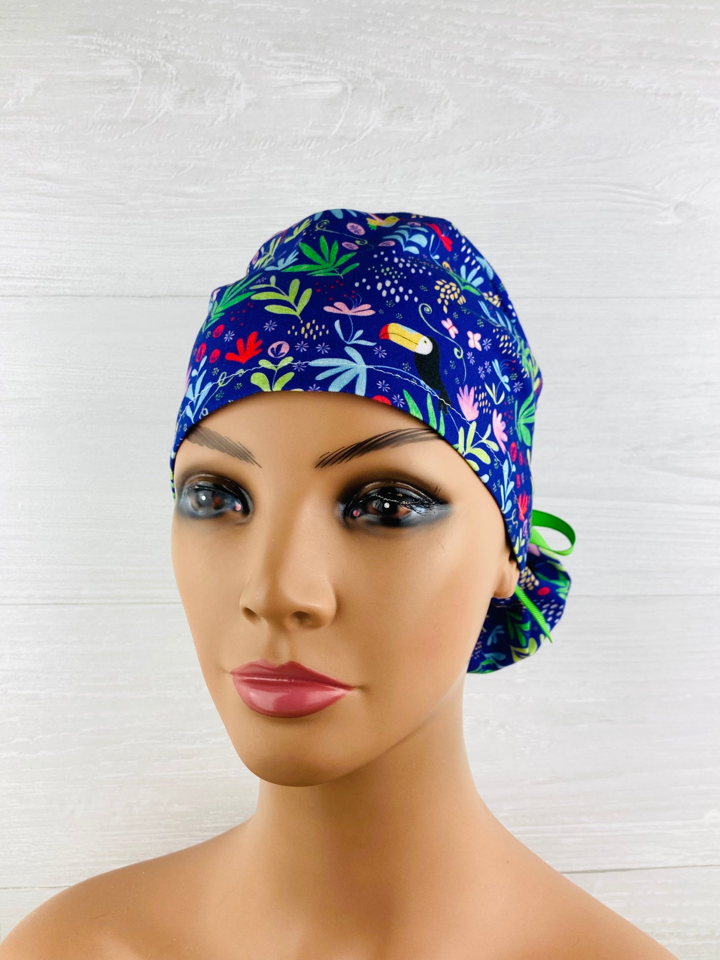 Tropical Birds Ponytail Hat