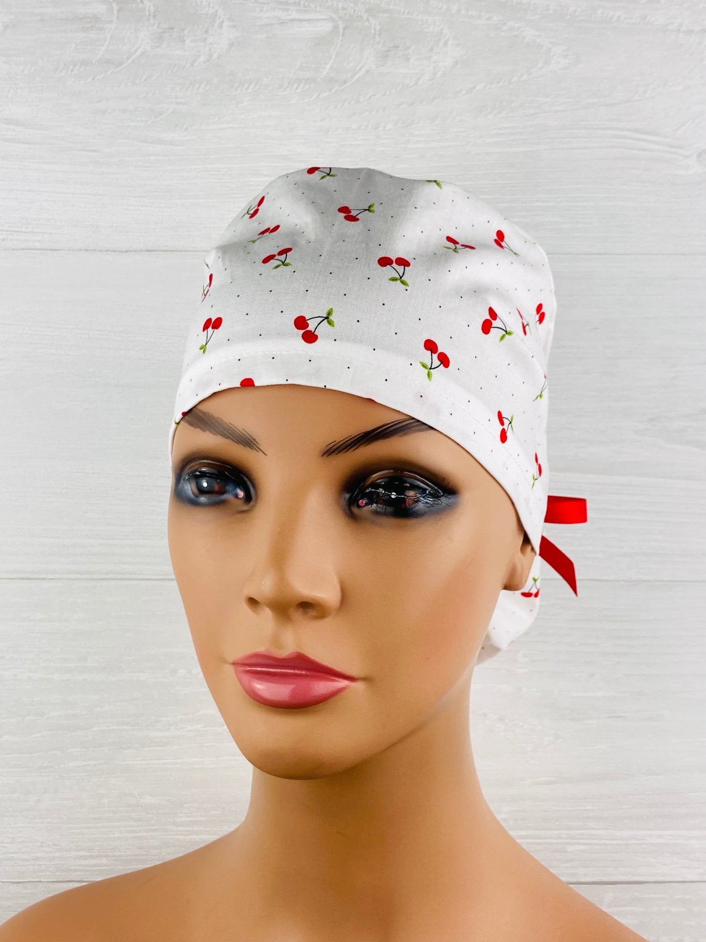 Cherry Dot Ponytail Hat