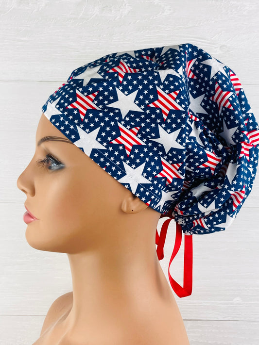 Patriotic Stars Women's Tieback Hat