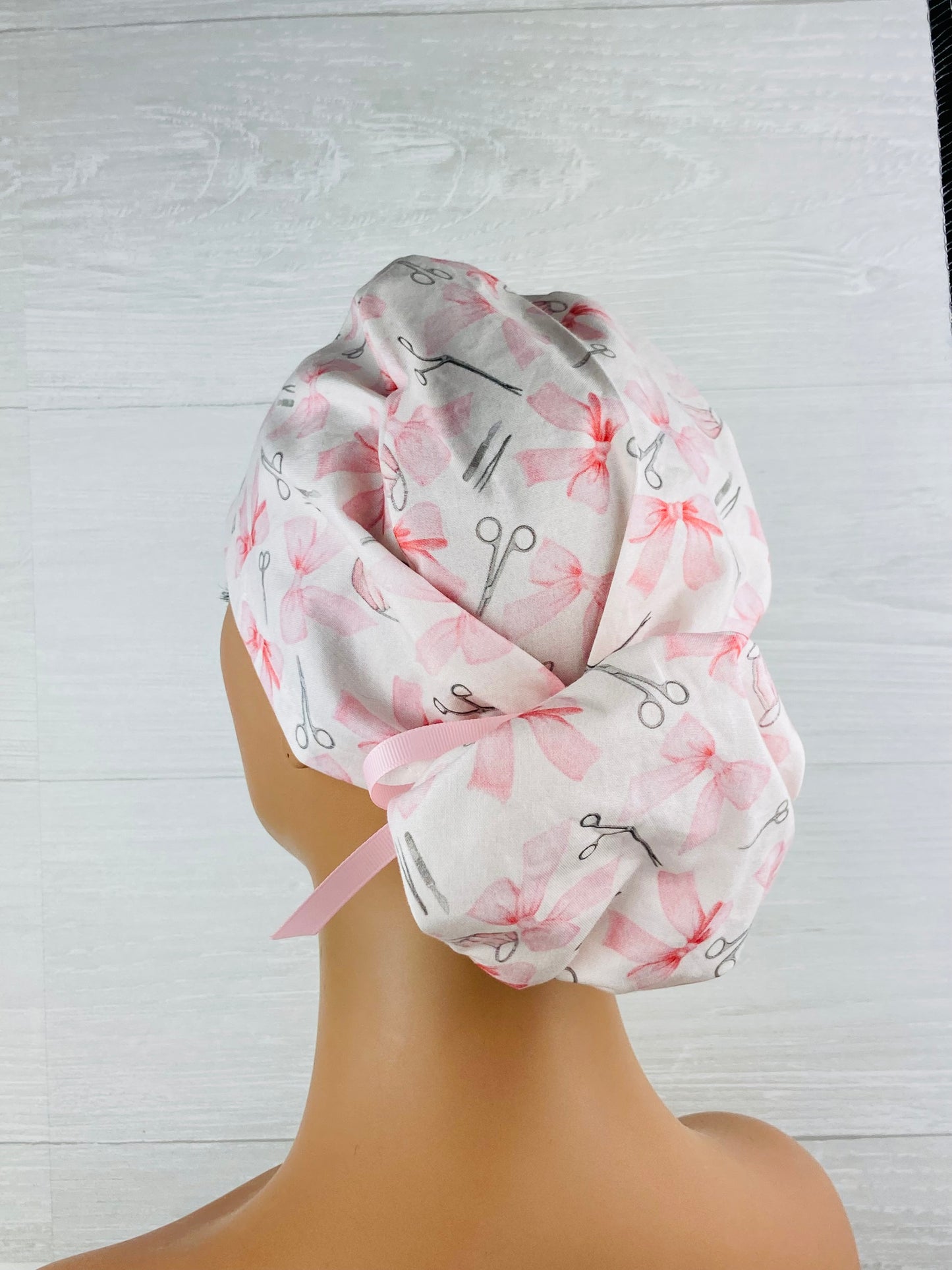Surgical Bow Instruments Pink Ponytail Hat