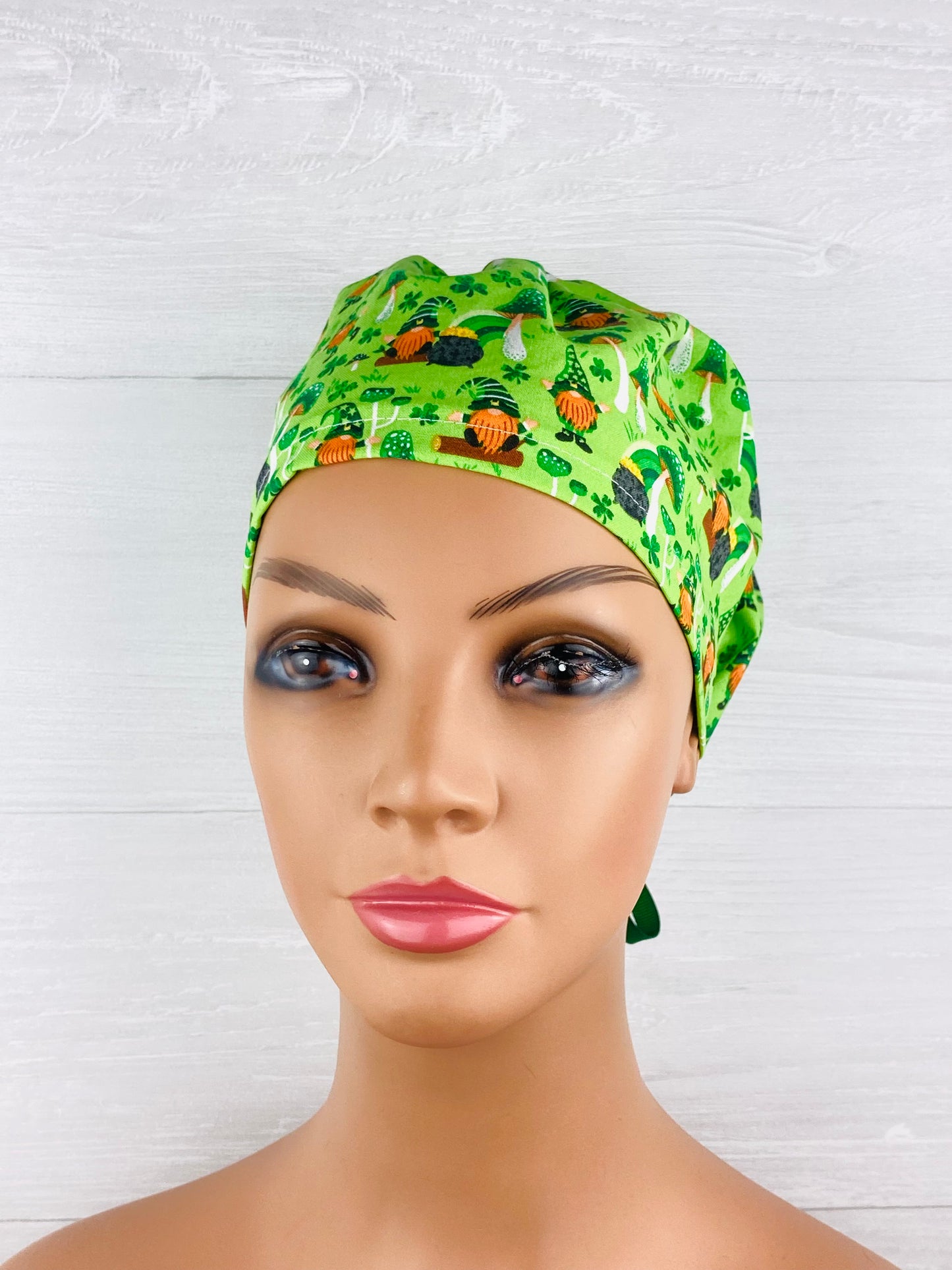 St Patricks's Day Woodlan Gnomes Ponytail Hat