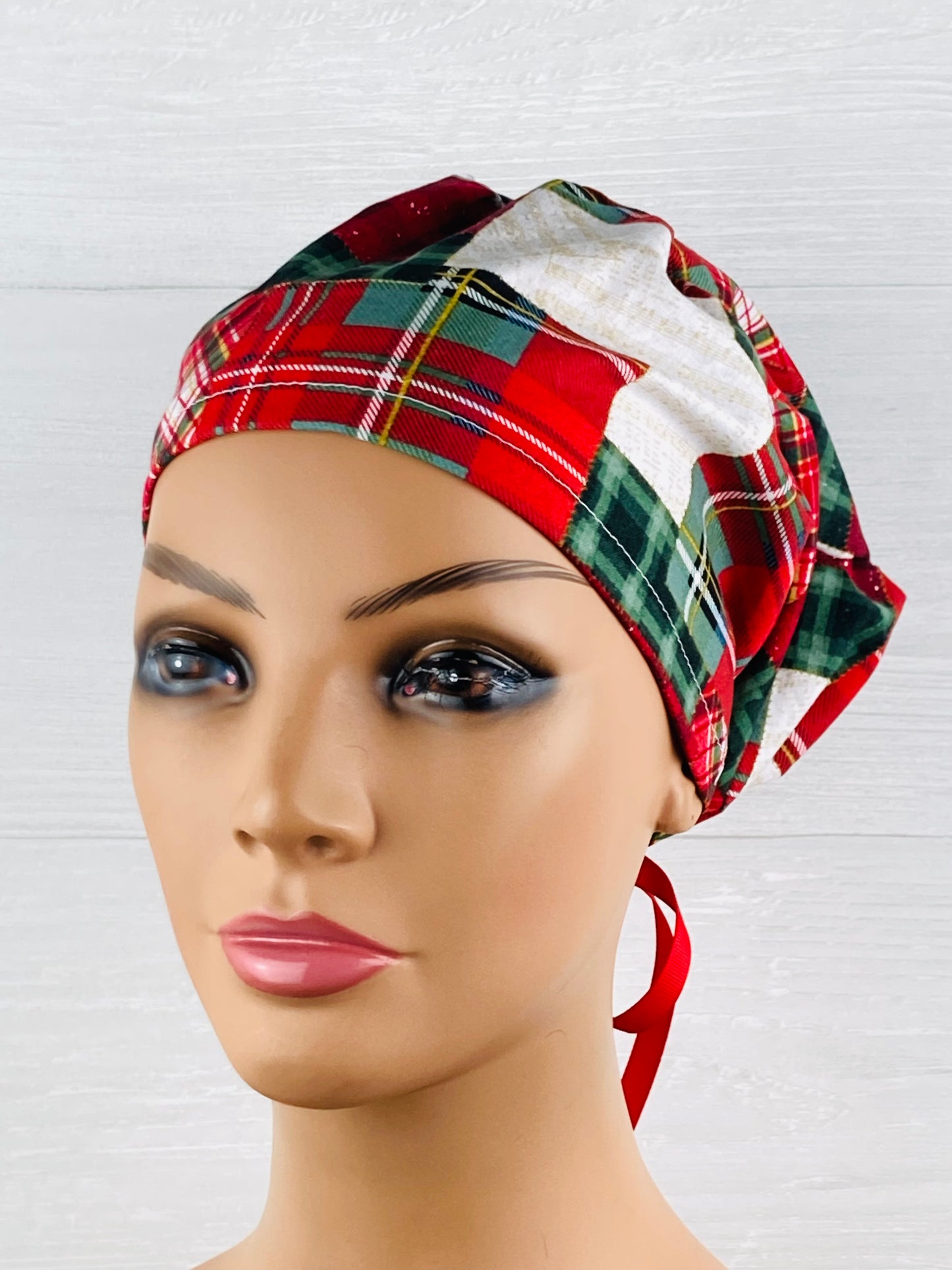 Christmas Patchwork Women's Tieback Hat