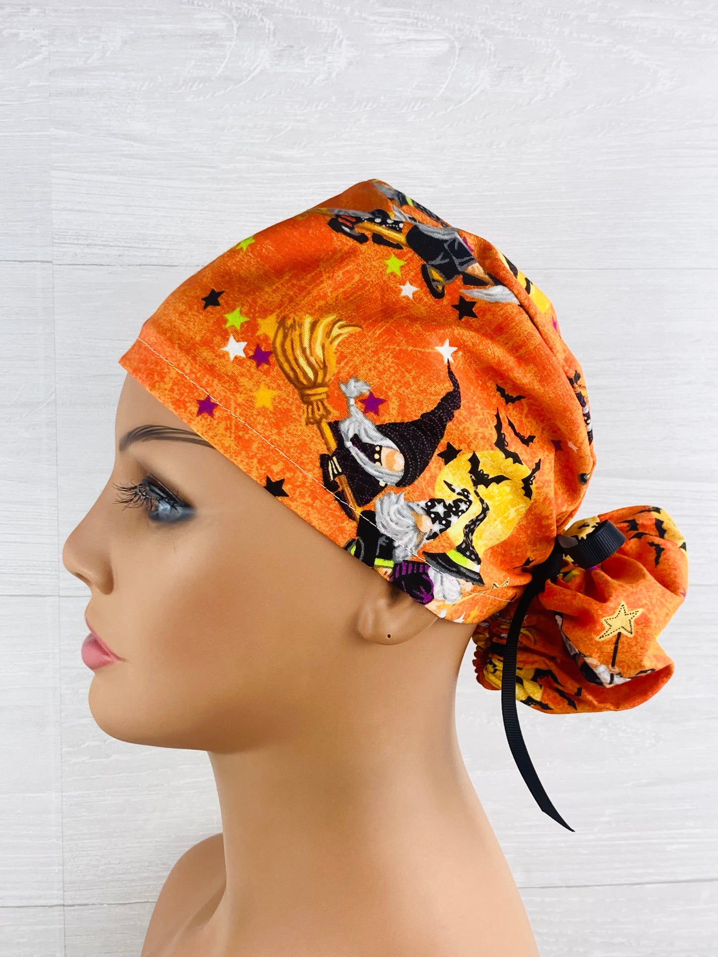 Witchy Gnomes Ponytail Scrub Hat