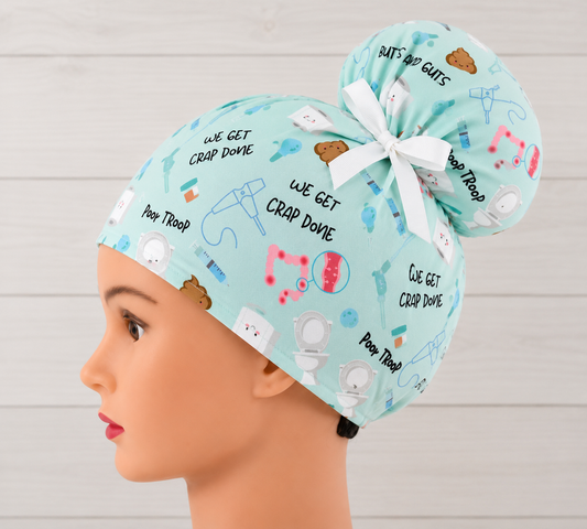 Poop Troop High Bun Scrub Cap - Chic2Surgery