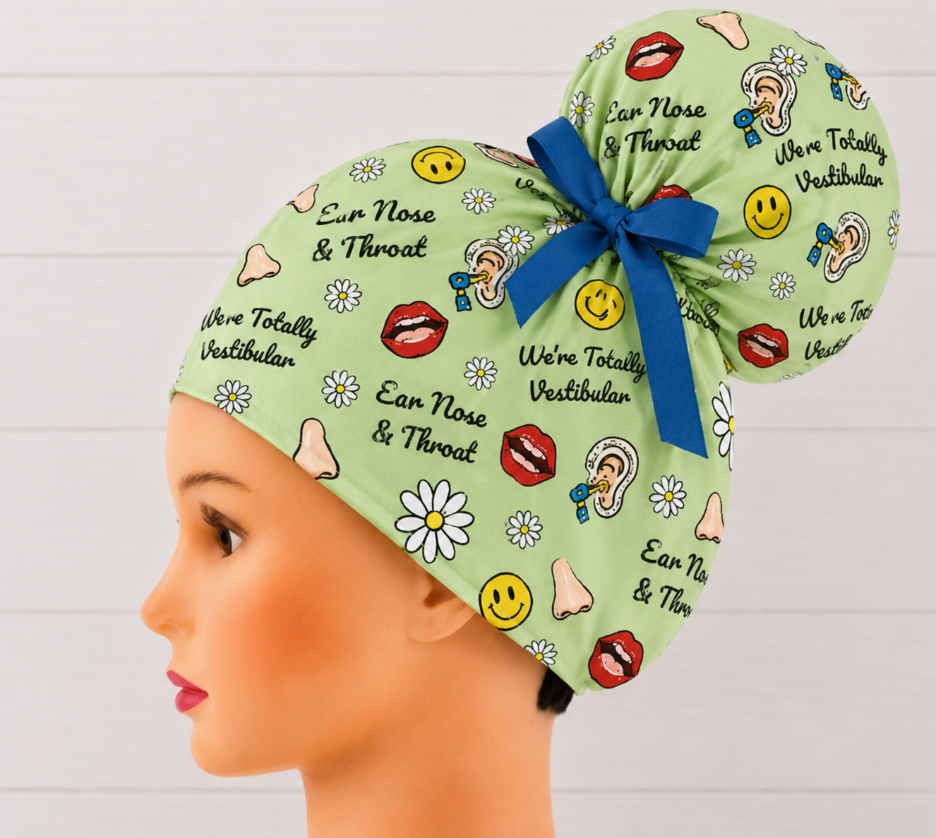 Totally Vestibular, Ent High Bun Scrub Cap - Chic2Surgery