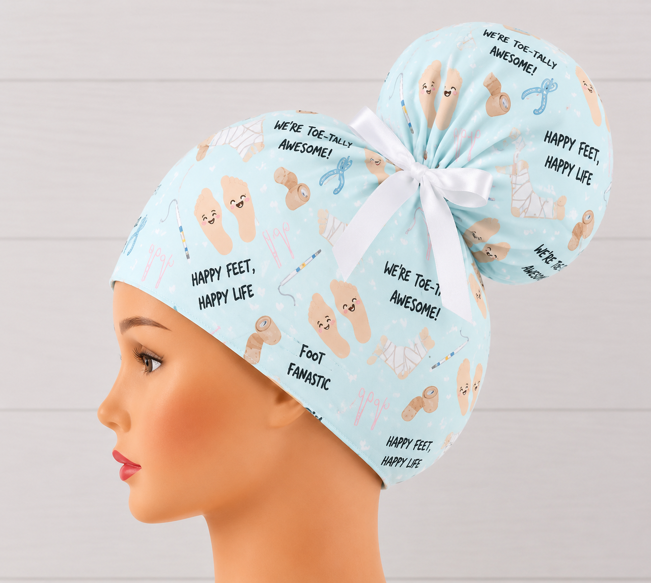 Foot Fanatic, Podiatry High Bun Scrub Cap - Chic2Surgery