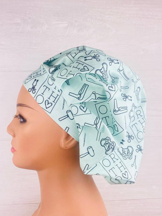 Ortho Love Mint Bouffant Scrub Cap