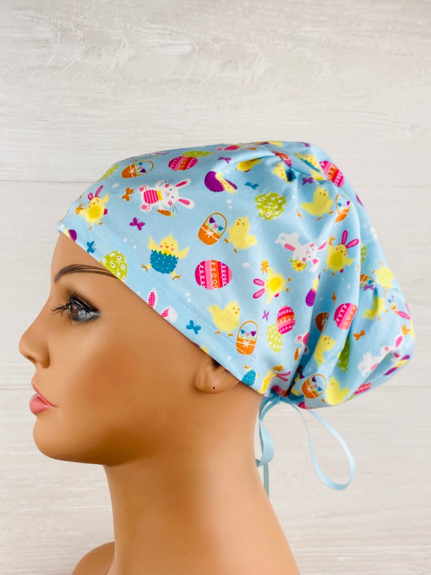 Tossed Easter Critters Women's Tieback Hat