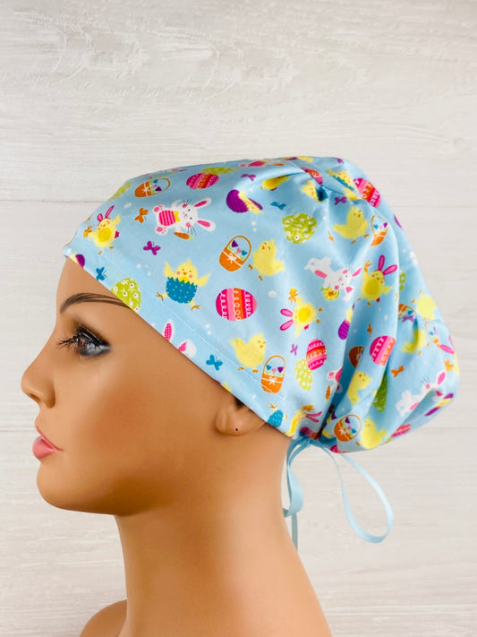 Tossed Easter Critters Women's Tieback Hat