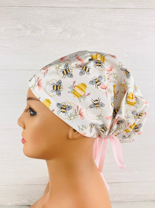 Bees on Cream Women's Tieback Hat