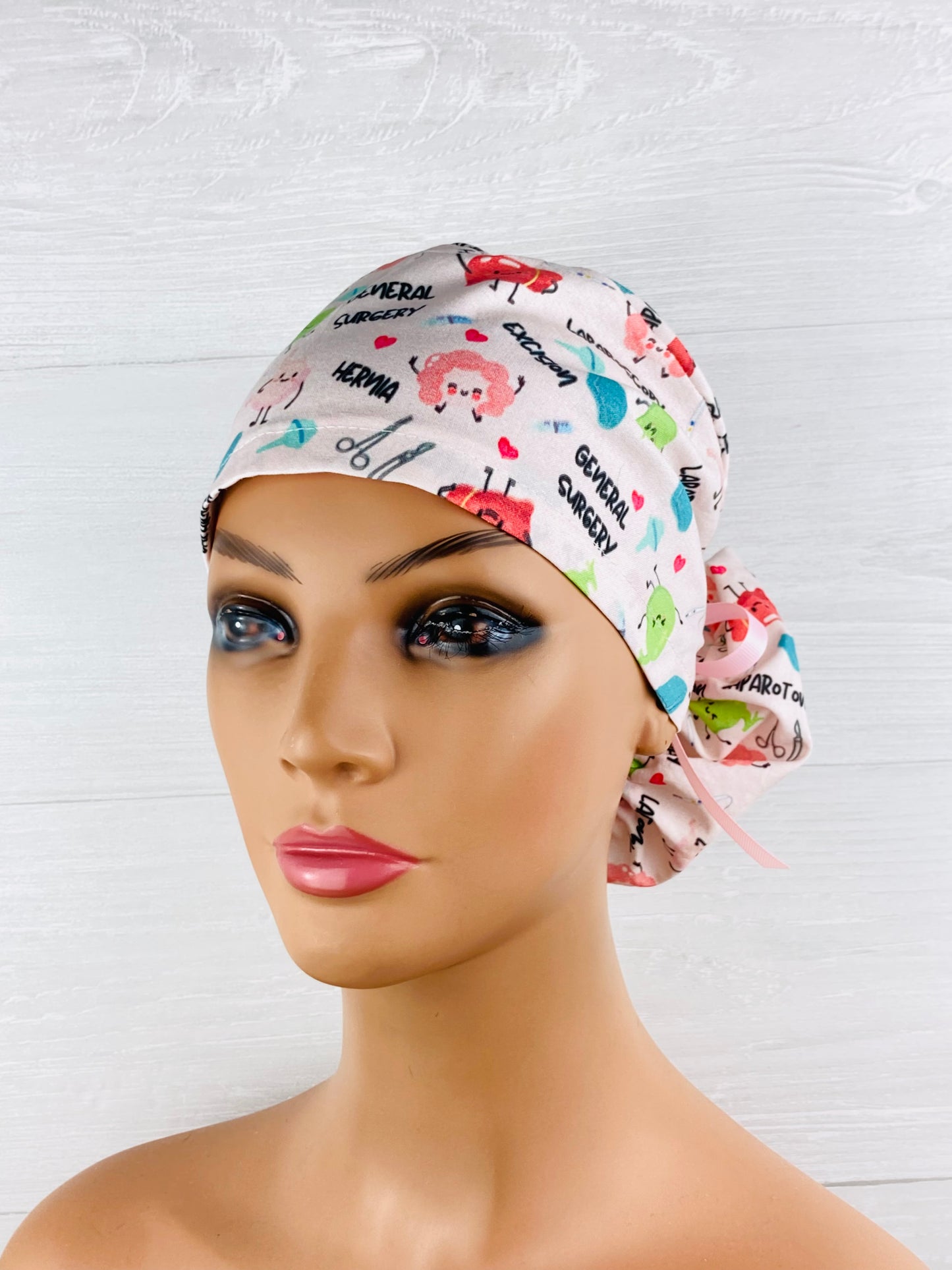 General Surgery Icons Ponytail Scrub Cap